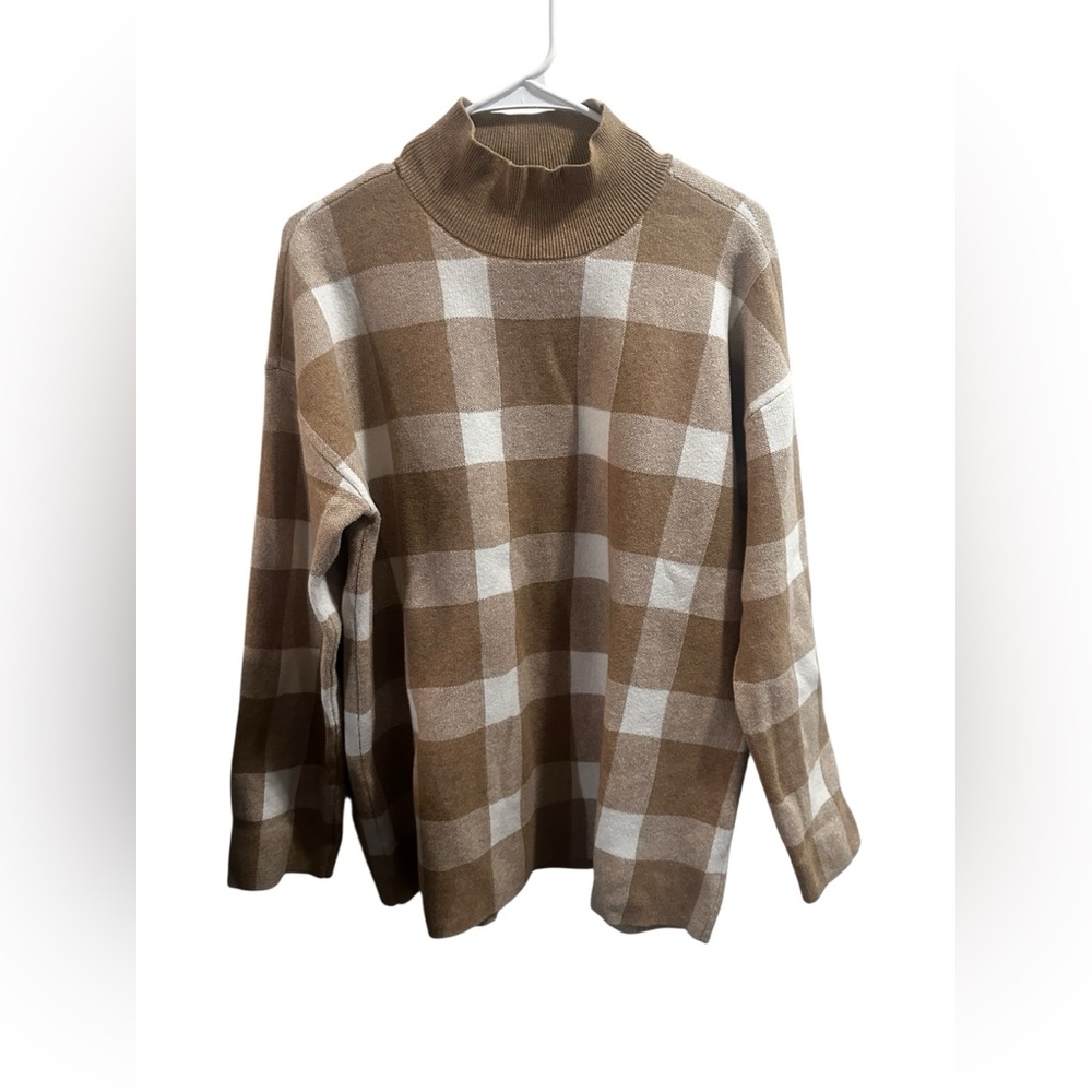 Loft window pain plaid Sweater size 14 - Picture 2 of 5